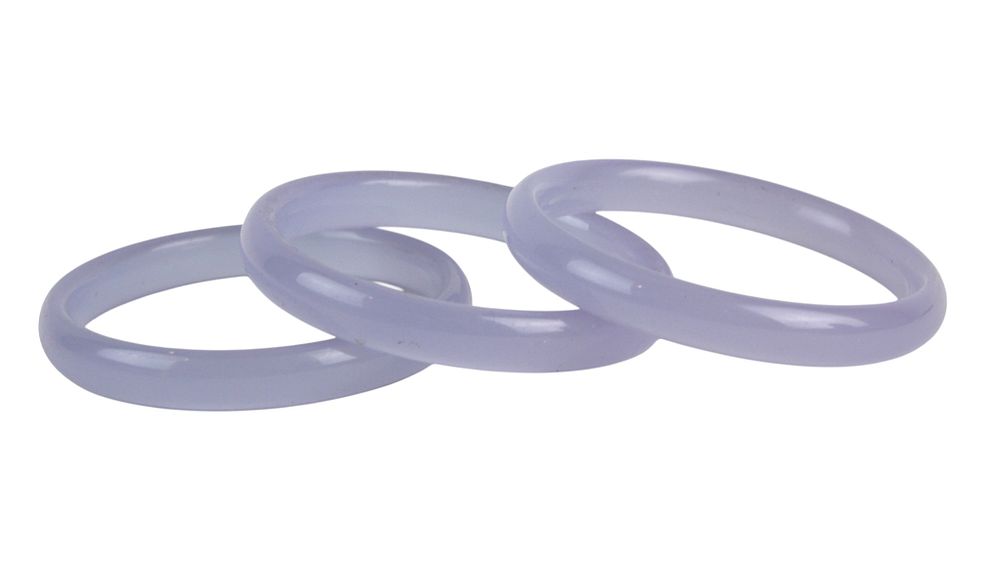 Lot 185: Three Lavender Hardstone Bangles Set