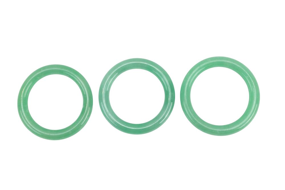 Lot 192: Three Green Jadeite Rings