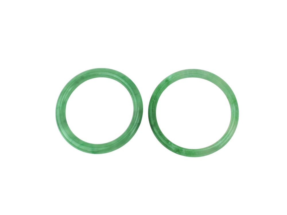 Lot 218: Pair of Translucent Green Jadeite Bangles
