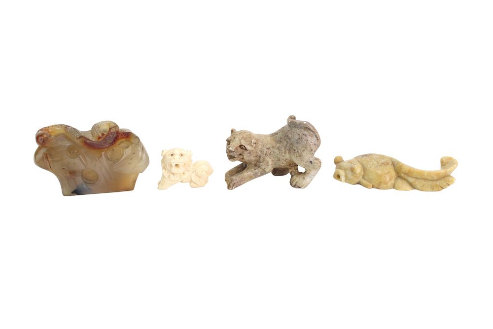 Lot 286: Four Miniature Hardstone Animal Carvings