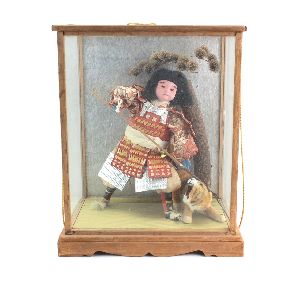Lot 312: Japanese Samurai Warrior Doll with Tiger