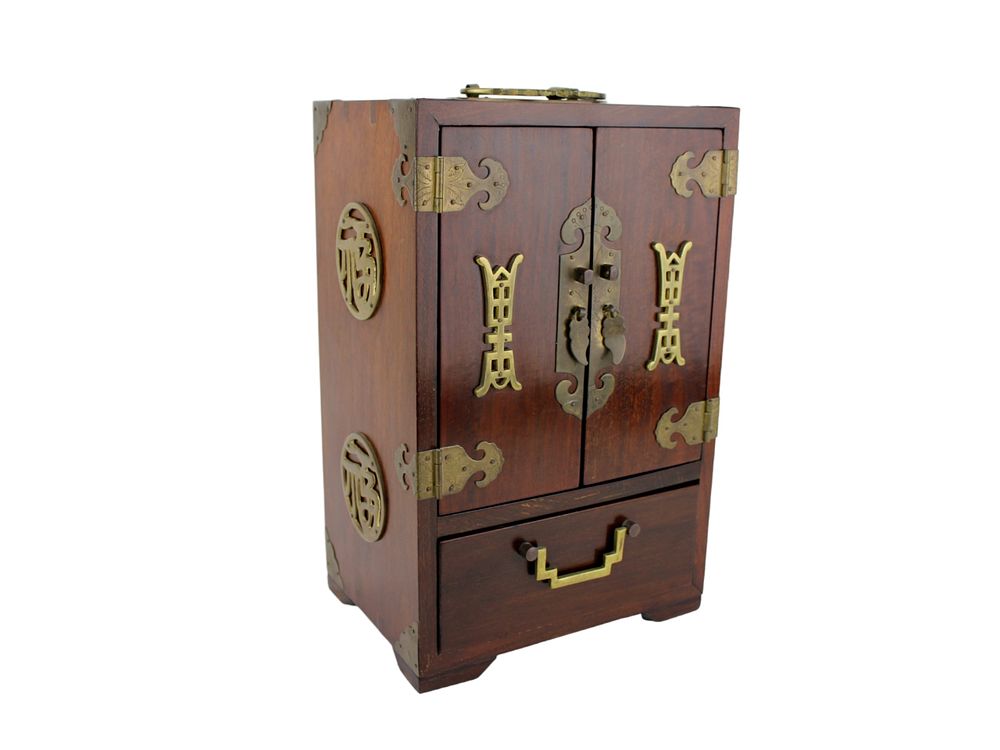 Lot 345: CHINESE ROSEWOOD JEWELRY BOX
