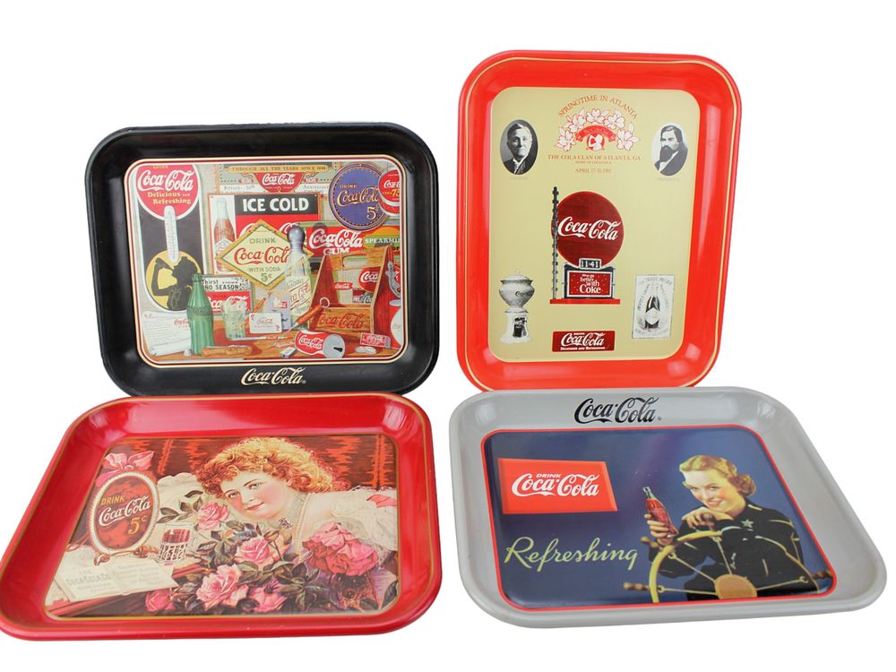 Lot 358: FOUR COCA COLA SERVING TRAYS