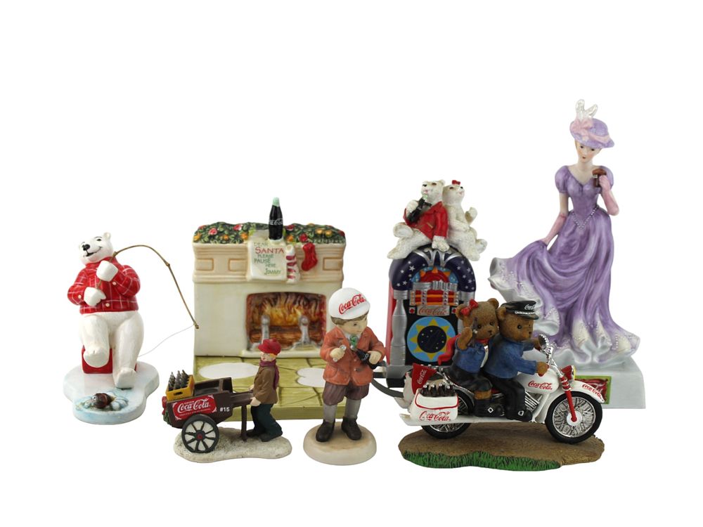 Lot 359: SEVEN VARIOUS COCA-COLA FIGURINES