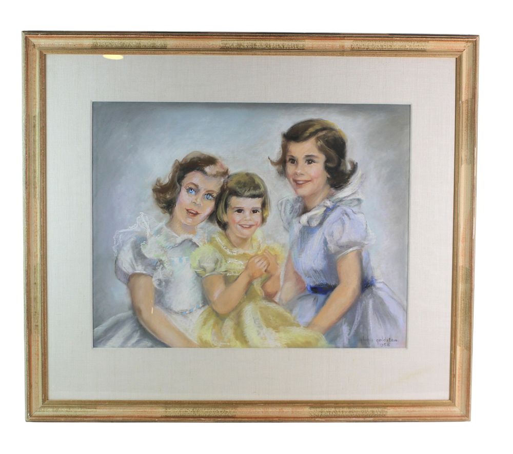 Lot 402: 1955 Gladys Goldstein Portrait of Three Girls
