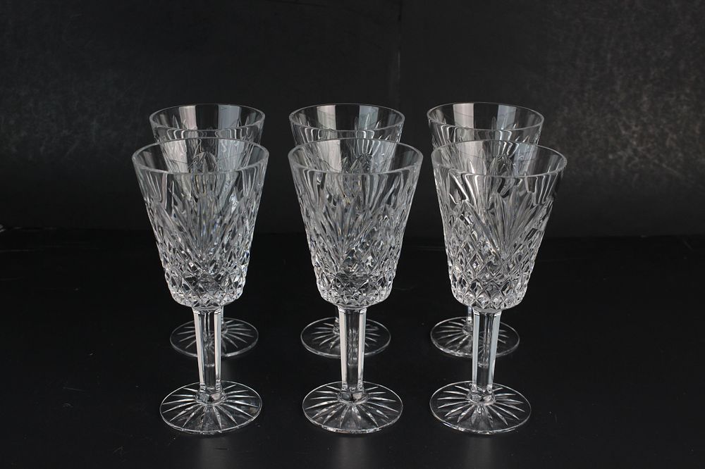 Lot 417: Set of 6 Tyrone Crystal Stemware Glasses