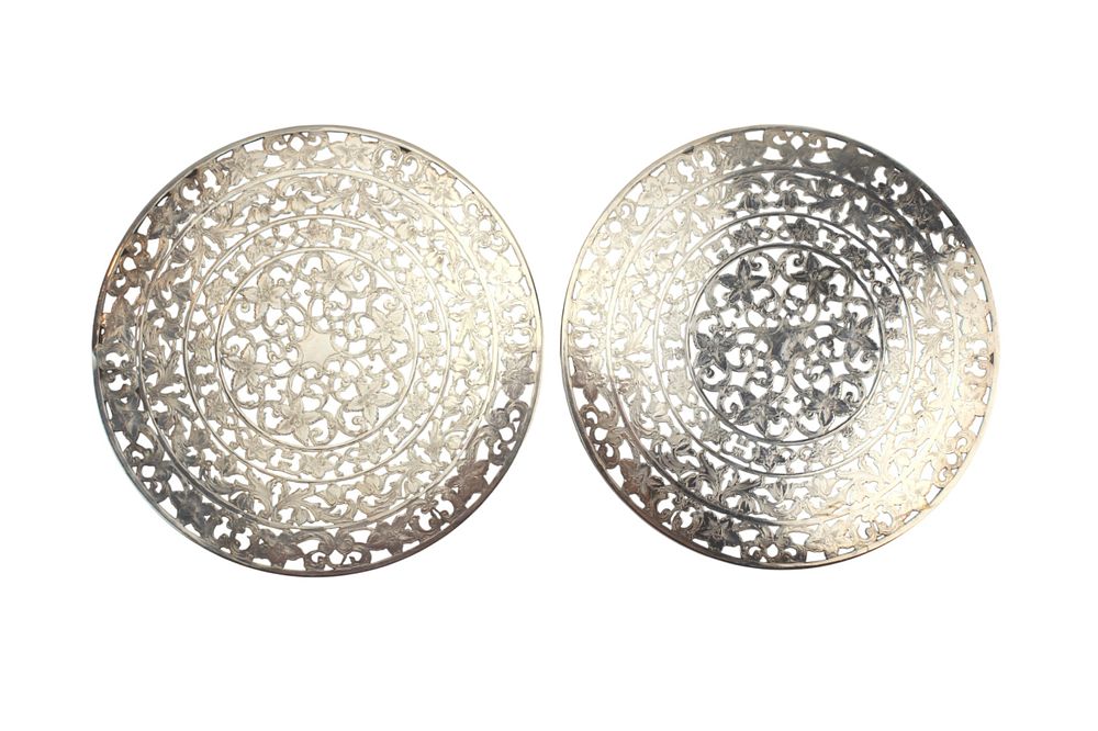 Lot 422: Pair of Webster Sterling Silver Trivets
