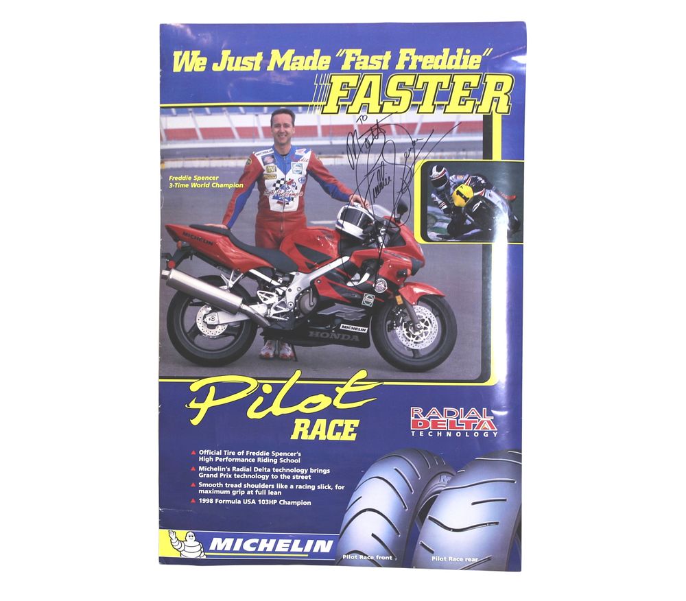 Lot 427: Signed Freddie Spencer Motorcycle Racing Poster