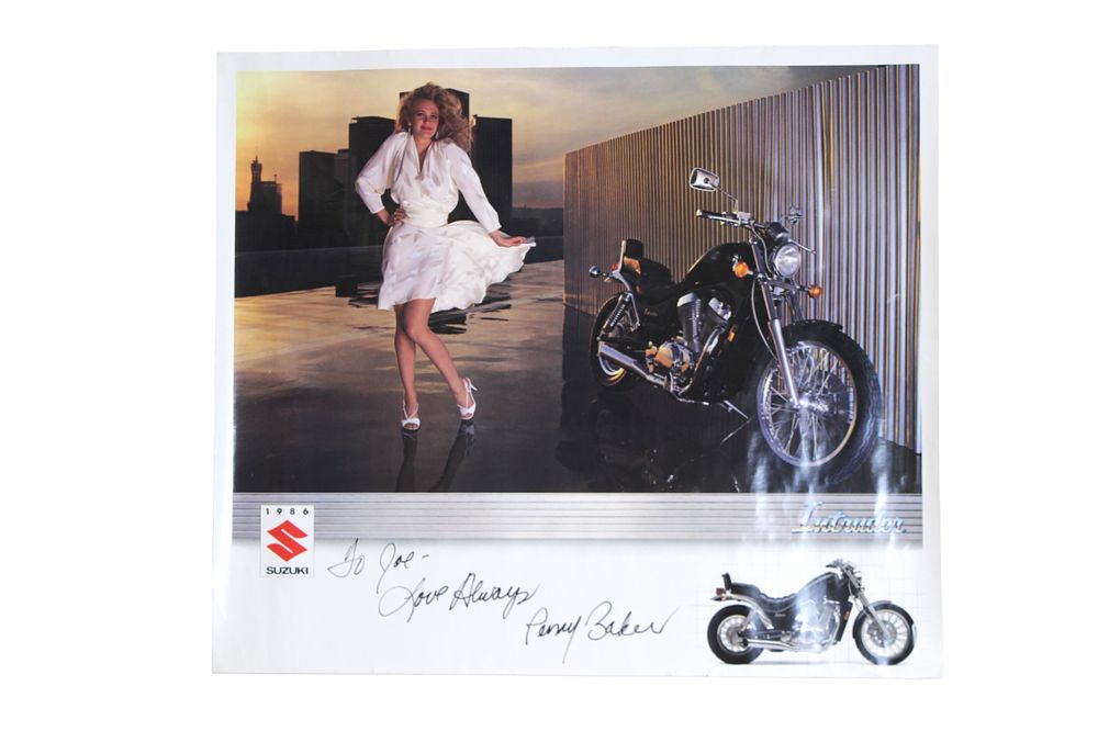 Lot 429: Signed Suzuki Intruder Motorcycle Poster