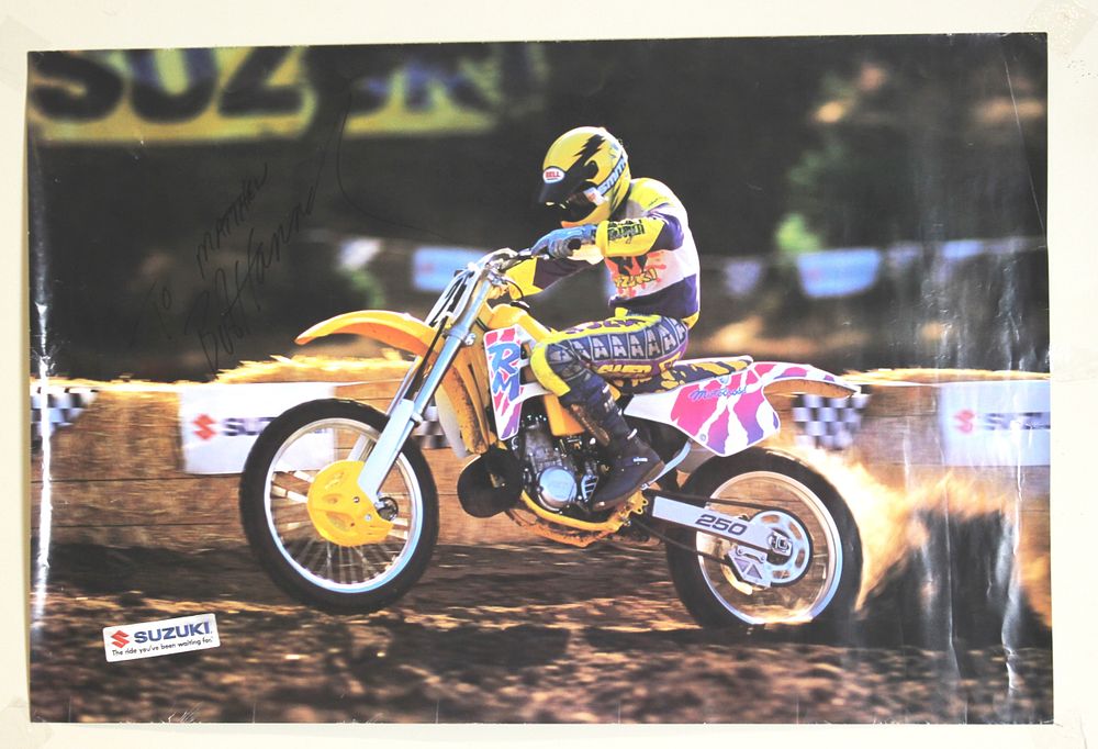 Lot 430: Bob Hannah Signed Suzuki Motocross Poster