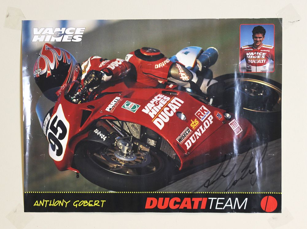 Lot 431: Anthony Gobert Signed Ducati Racing Poster