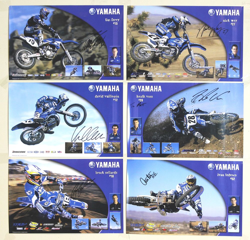 Lot 432: Six Signed Yamaha Motocross Rider Posters
