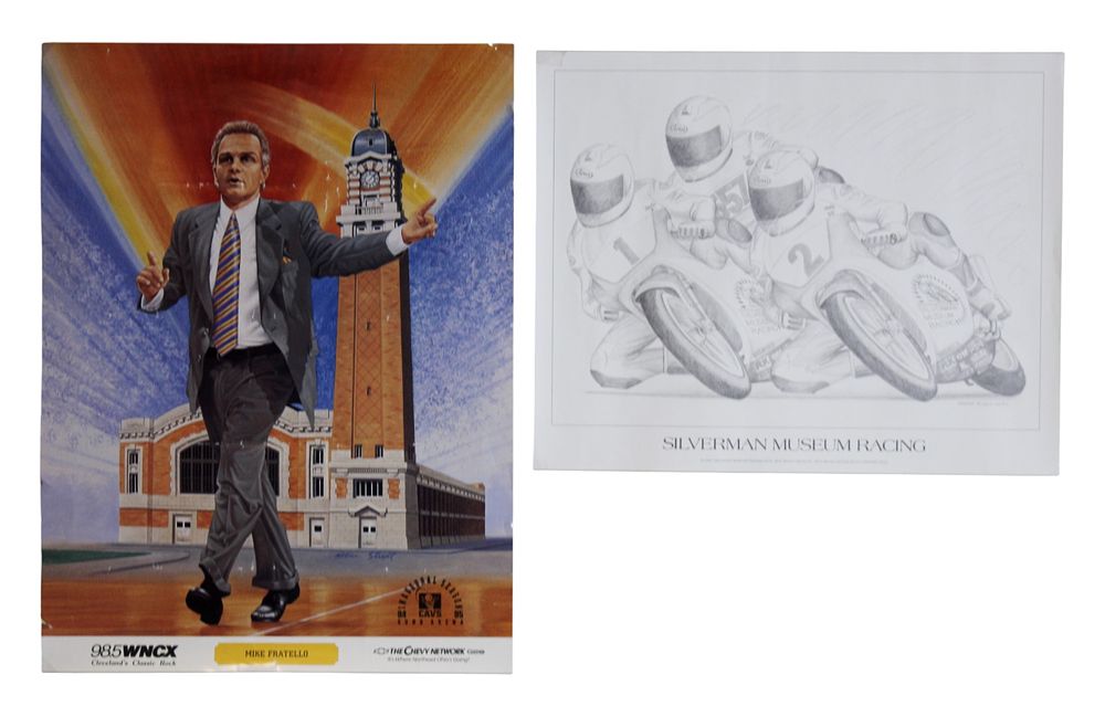 Lot 436: Two Vintage Sports & Racing Poster Prints