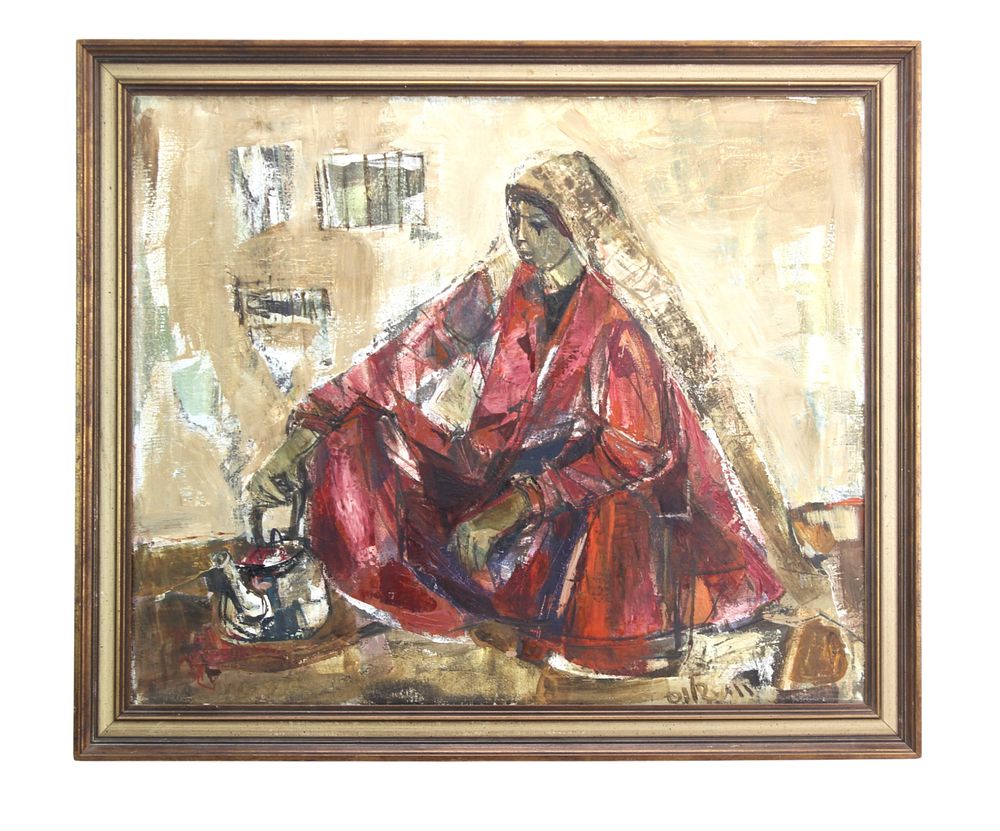 Lot 446: Ruth Schloss, Woman Figure, O/C