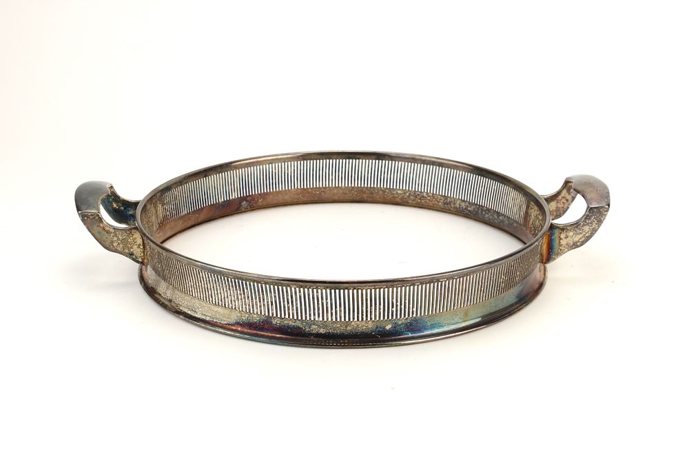 Lot 454: Silver Plate Casserole Dish Holder