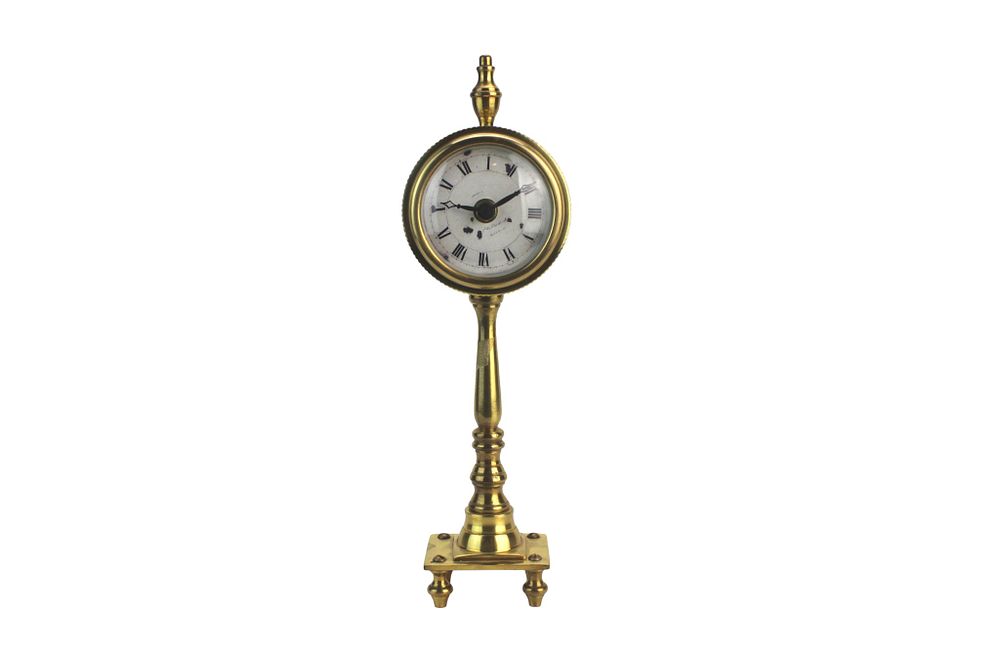 Lot 476: Brass Pedestal Table Clock