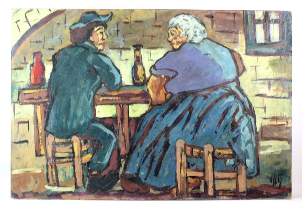 Lot 480: Interior Scene Oil on Board Signed D Anty