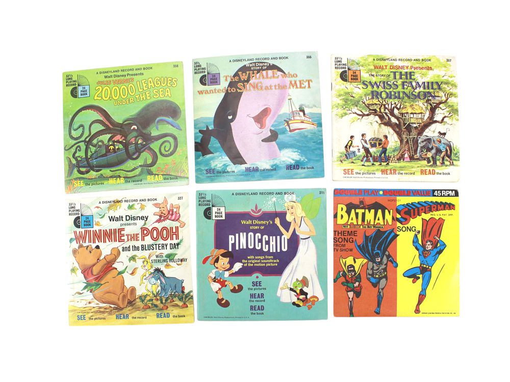 Lot 494: Six Children's 7-inch Vinyl Audio Records