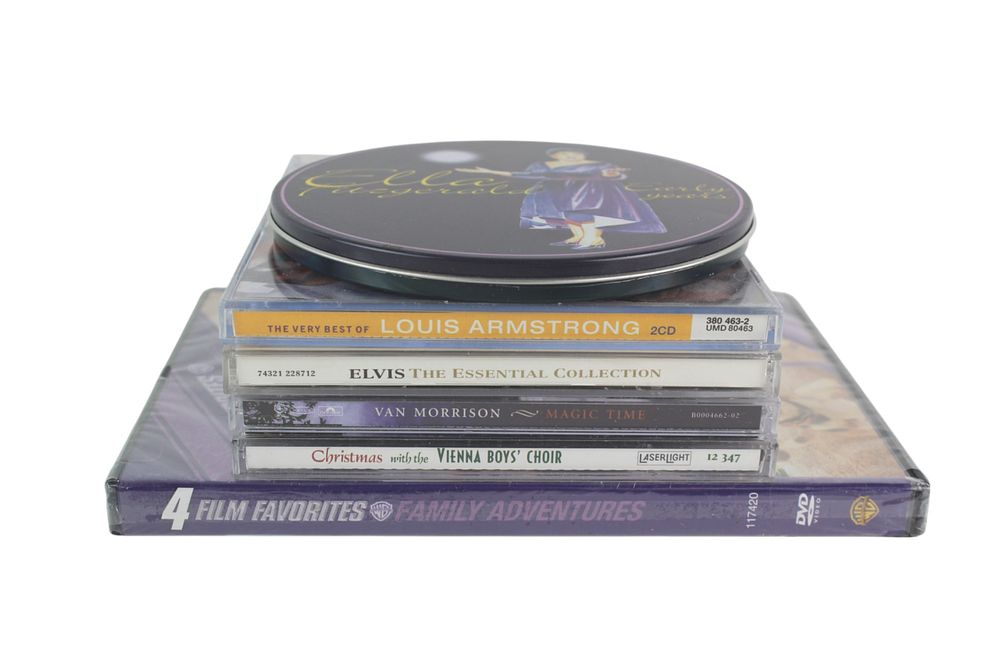 Lot 497: Six Sets of Various Audio CDs & Video DVDs