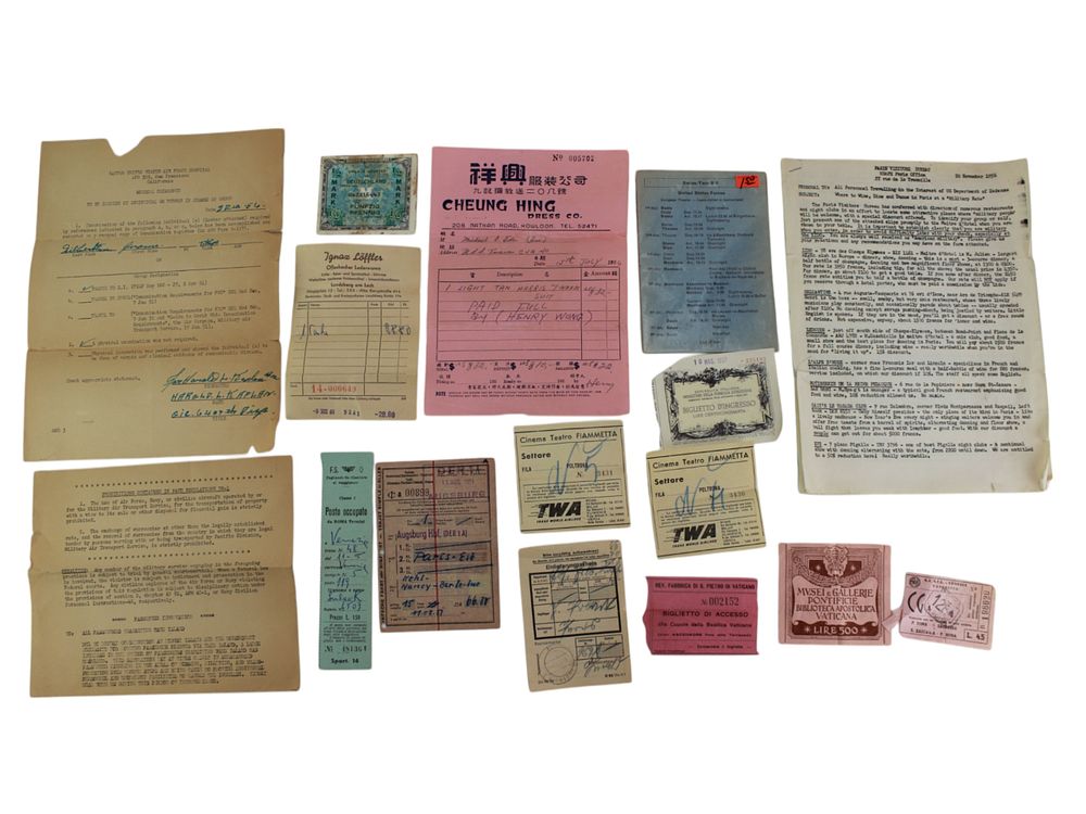 Lot 501: Collection of Mid-20th Century Travel Documents