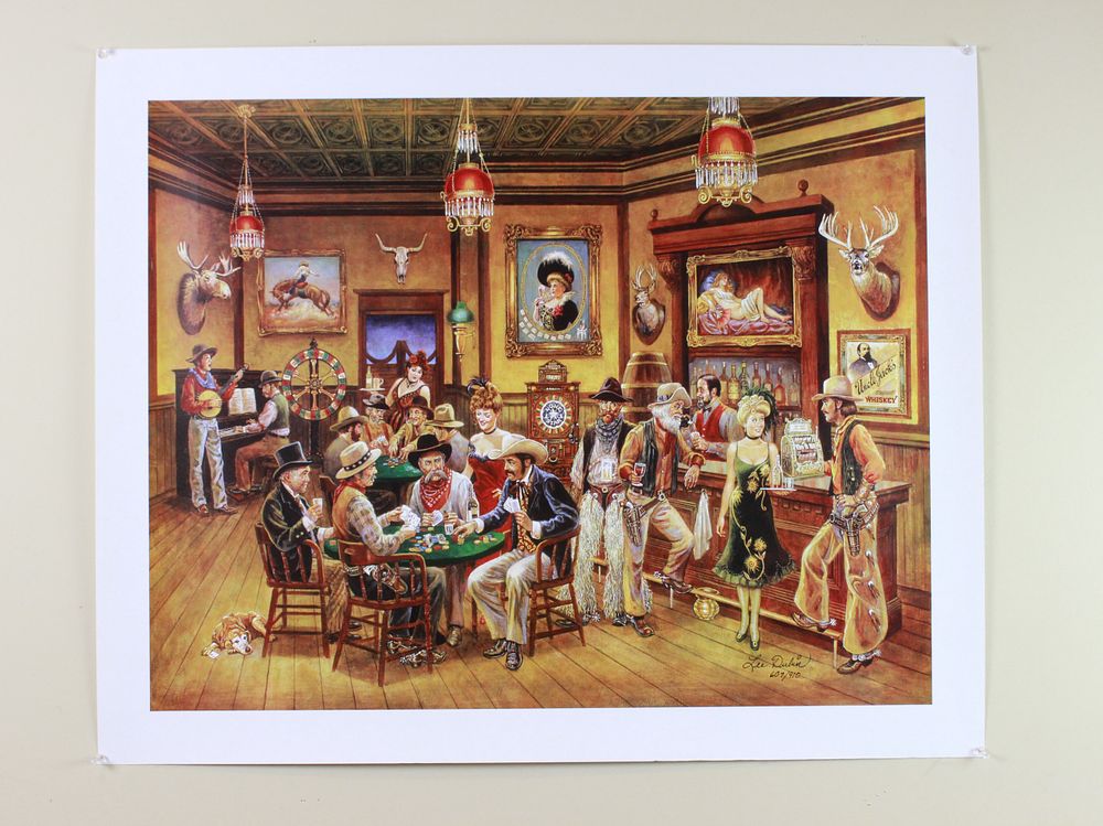 Lot 508: Lee Dubin, Western Saloon, Signed Lithograph