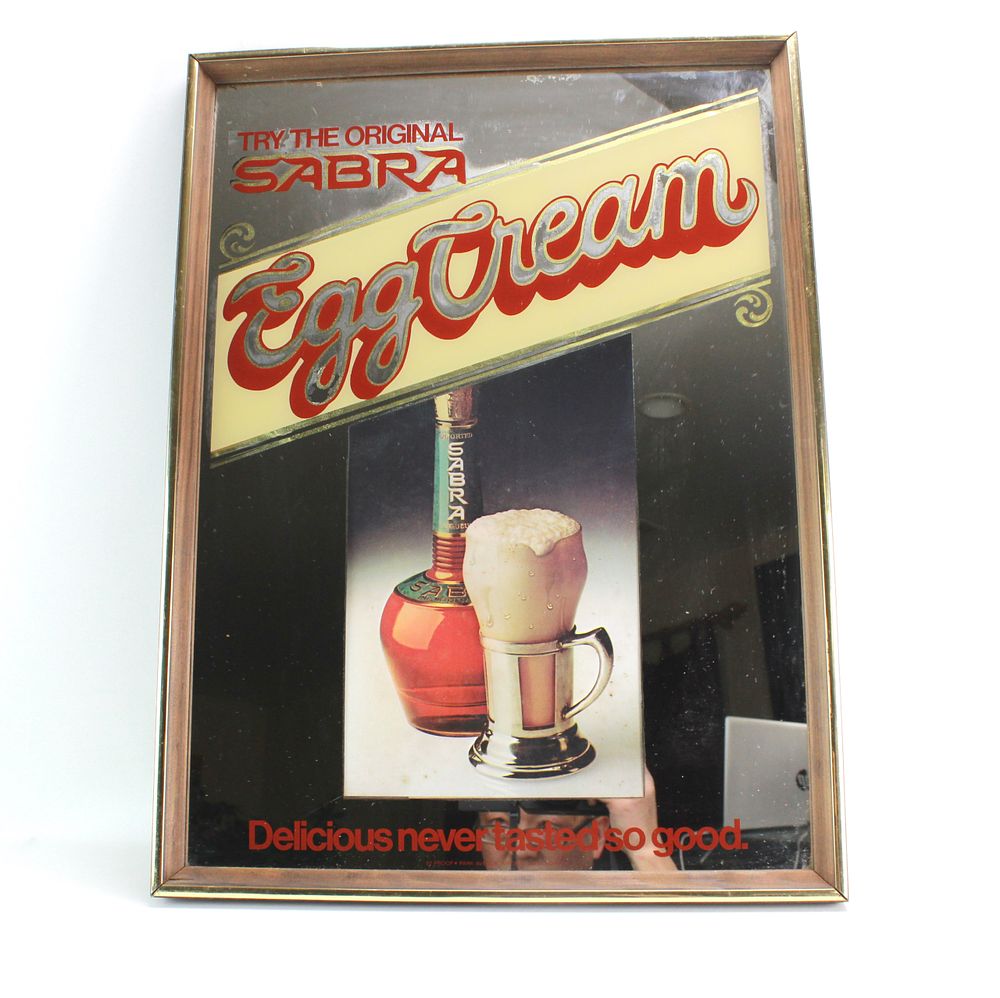 Lot 511: Sabra Egg Cream Advertising Wall Mirror Sign