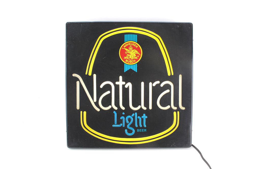 Lot 514: Natural Light Beer Electric Light Up Bar Sign
