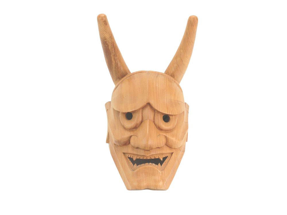 Lot 517: Japanese Hand Carved Wooden Mask