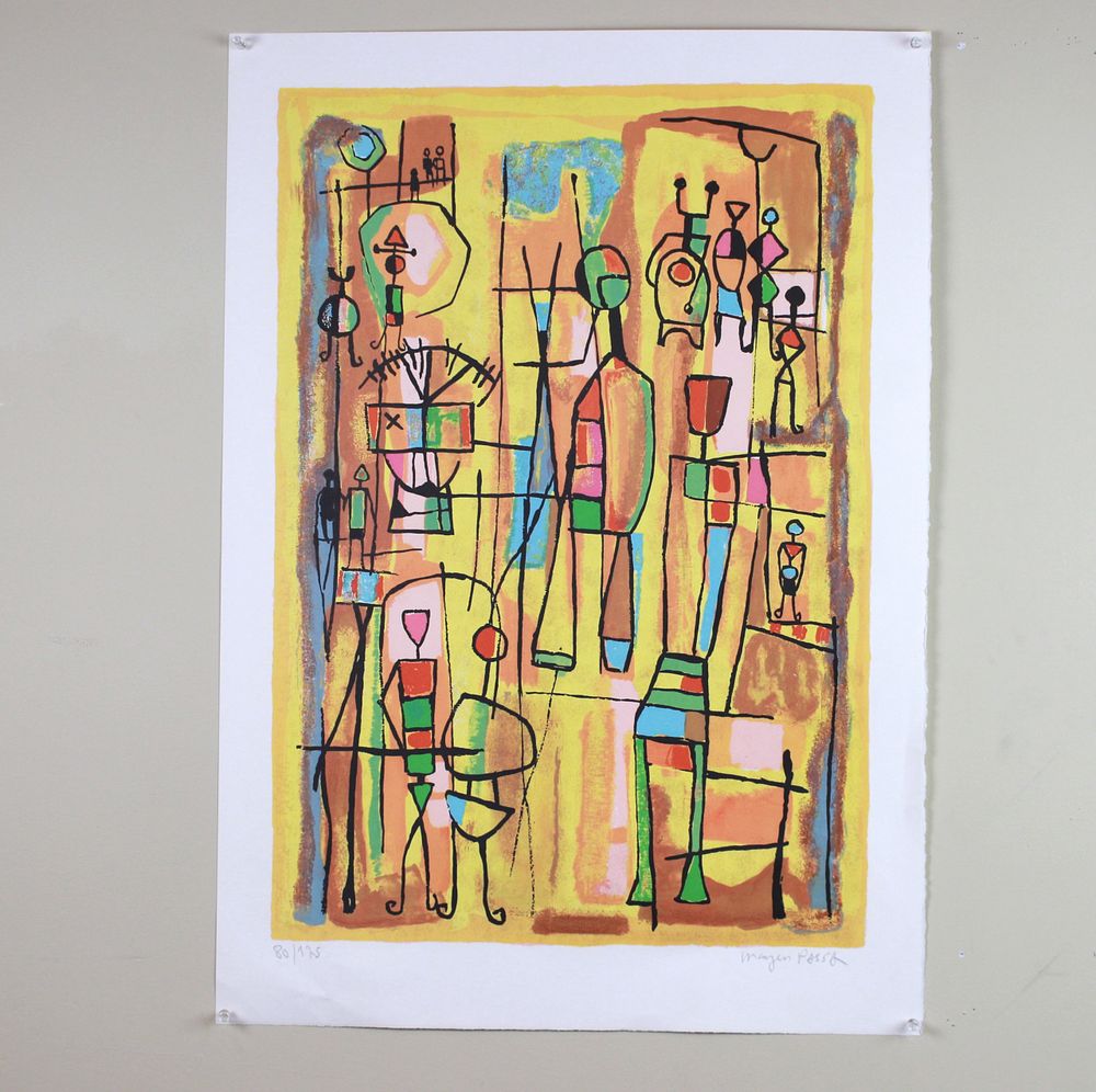 Lot 536: Mayeu Passa, Silent Drama, Signed Lithograph