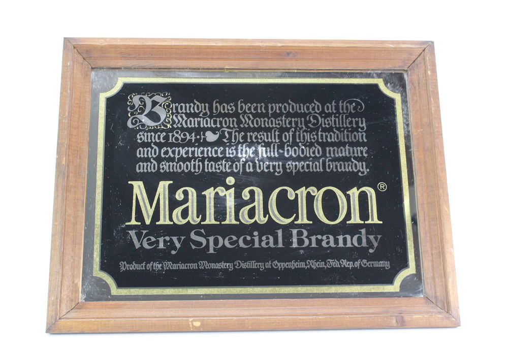 Lot 539: Mariacron Very Special Brandy Vintage Mirror Sign