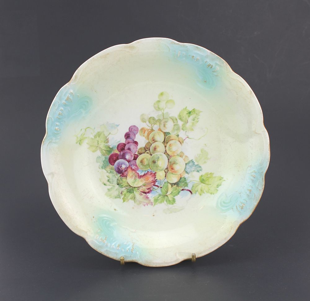 Lot 542: Antique Limoges Grape Motif Porcelain Plate