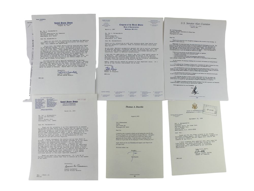 Lot 546: Six Congressional Autographs and Letters on Health