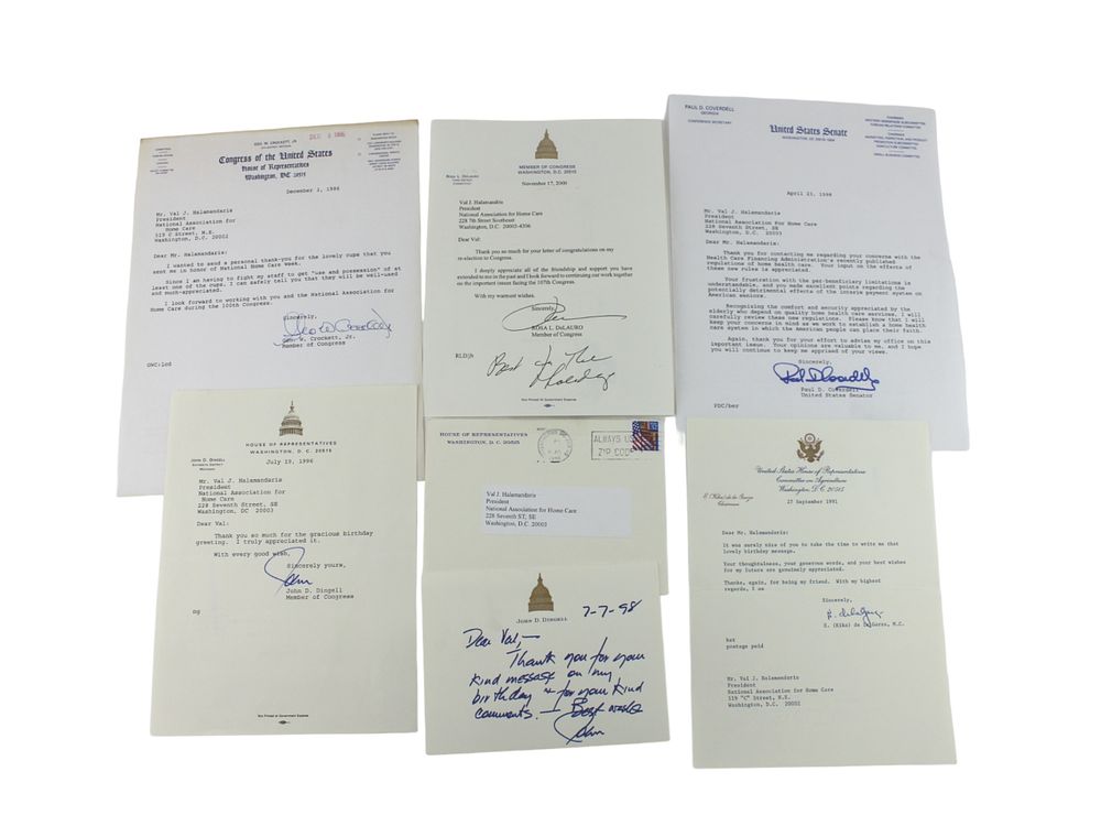 Lot 548: Six US Congressional and Senate Signed Letters