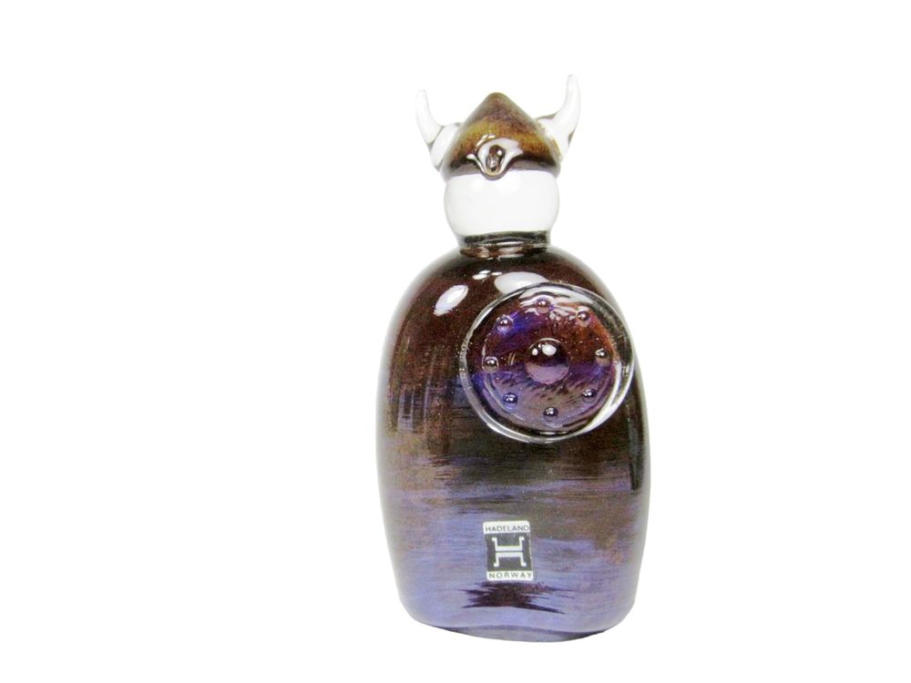 Lot 577: Hadeland Norway Glass Viking Figure Perfume Bottle