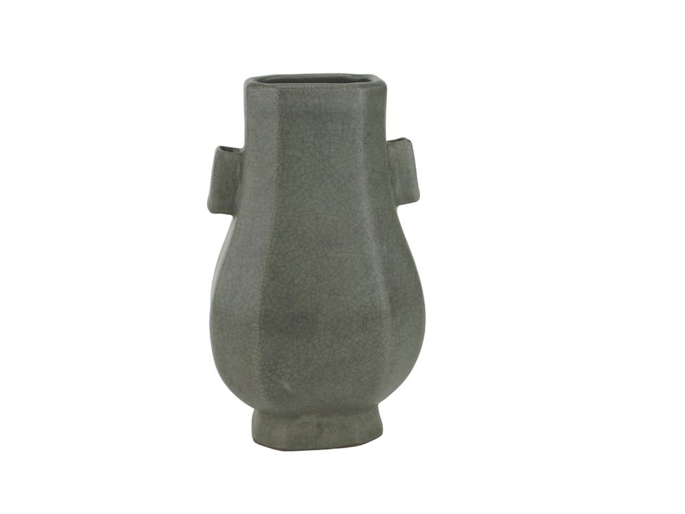 Lot 588: A Chinese Celadon Double Ear Vase