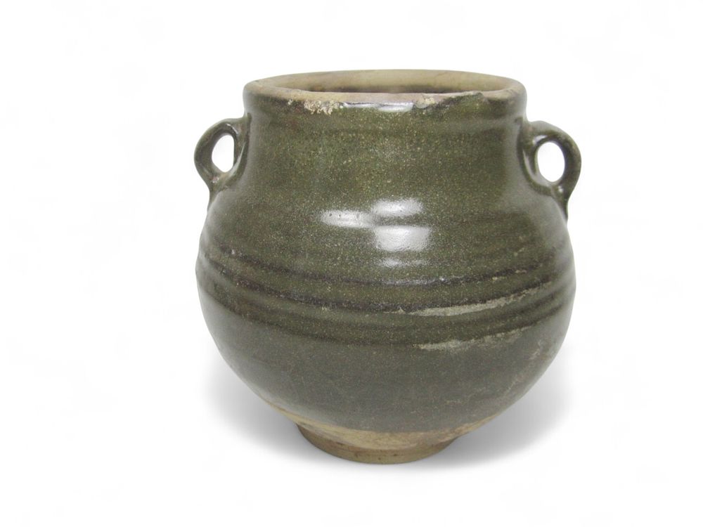 Lot 593: Early Chinese Porcelain Double Ear Jar