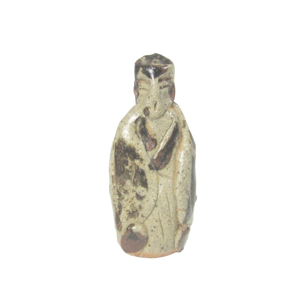 Lot 595: Small Chinese Glazed Pottery Scholar Figurine