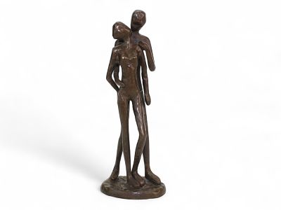Bronze Sculpture of Embracing Figures. Bronze sculpture of two abstract embracing figures with 