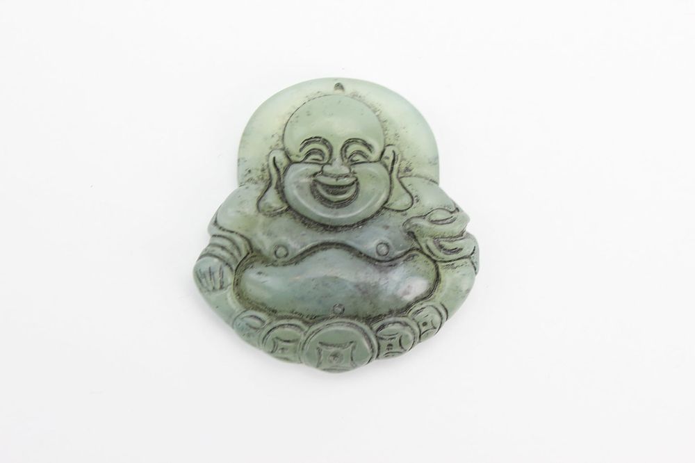Lot 170: Chinese Jade Carved Laughing Buddha Pendant