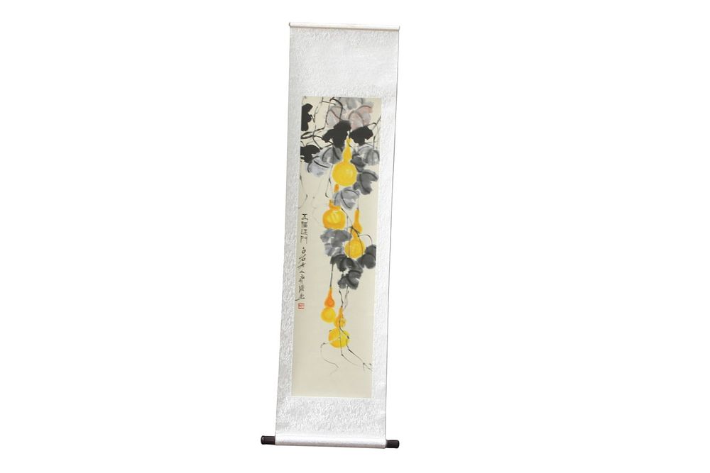 Lot 185: Chinese Gourd Scroll, After Qi Baishi