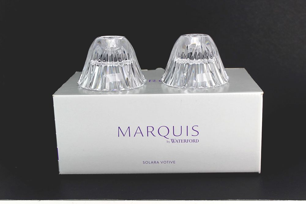Lot 189: Marquis by Waterford Solara Votive Pair