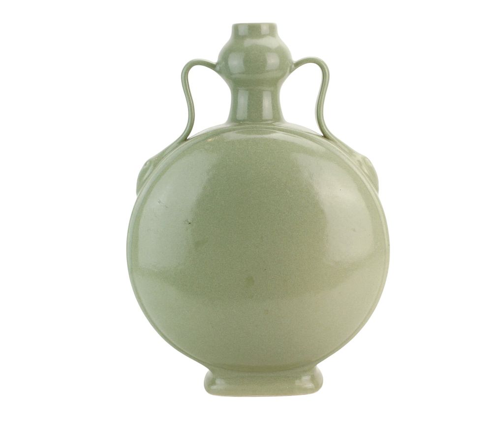Lot 209: Chinese Celadon Glazed Moon Flask Vase