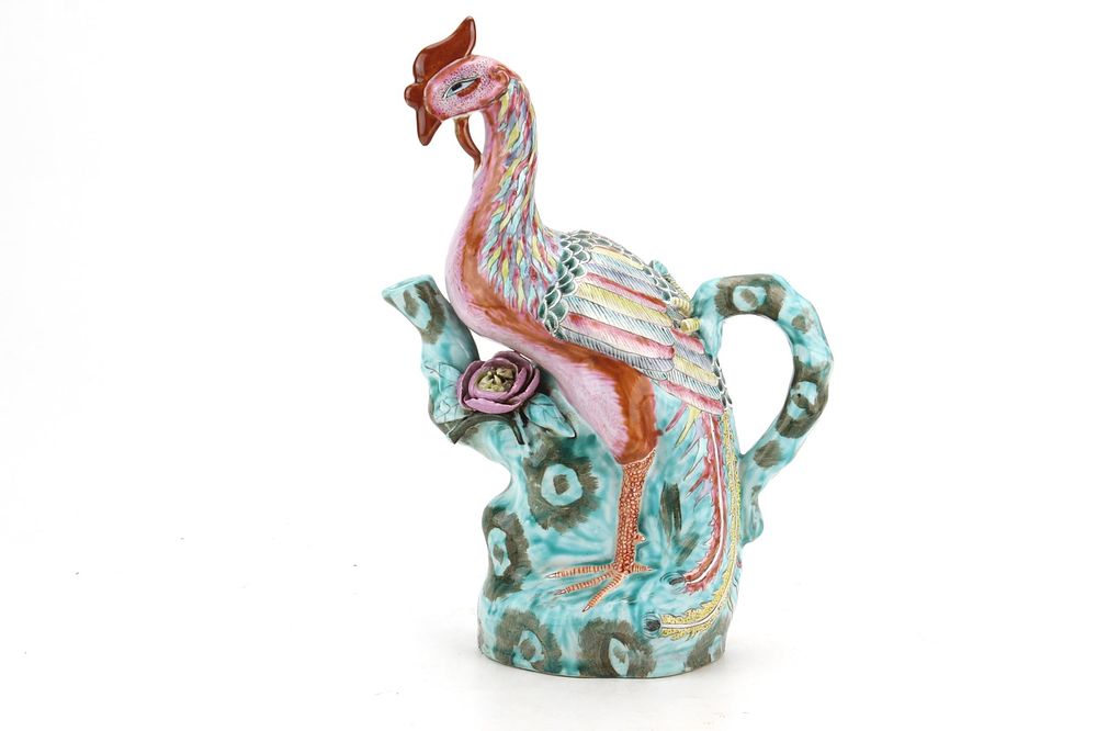 Lot 230: Chinese Famille Rose Phoenix Teapot