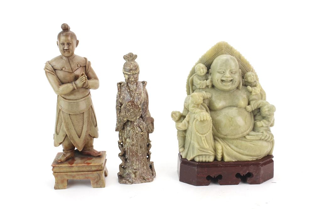 Lot 269: Three Chinese Soapstone Figures