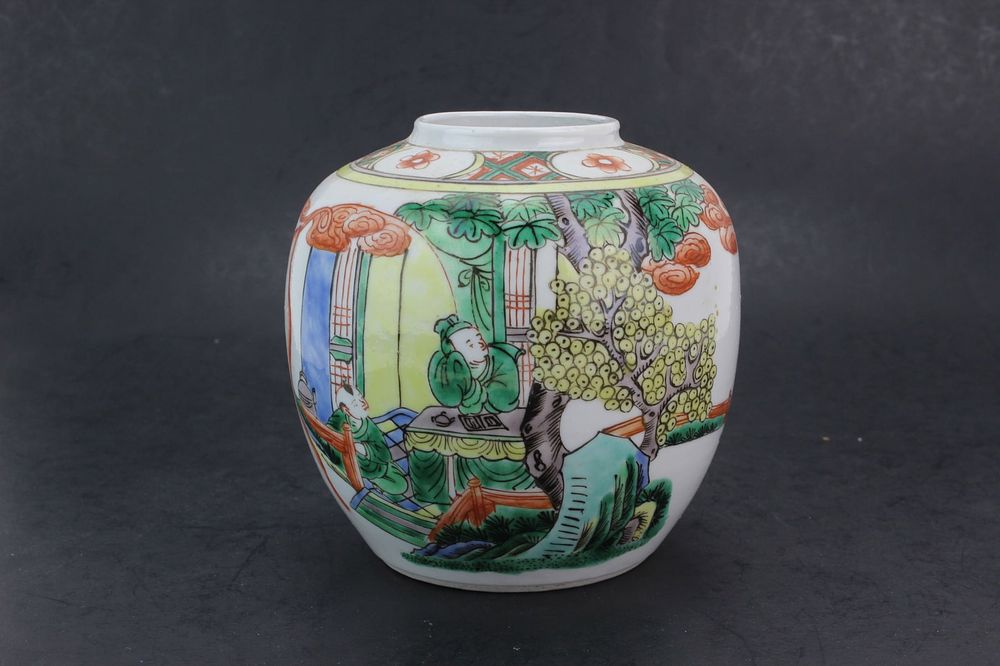 Lot 278: Chinese Famille Verte Porcelain Jar