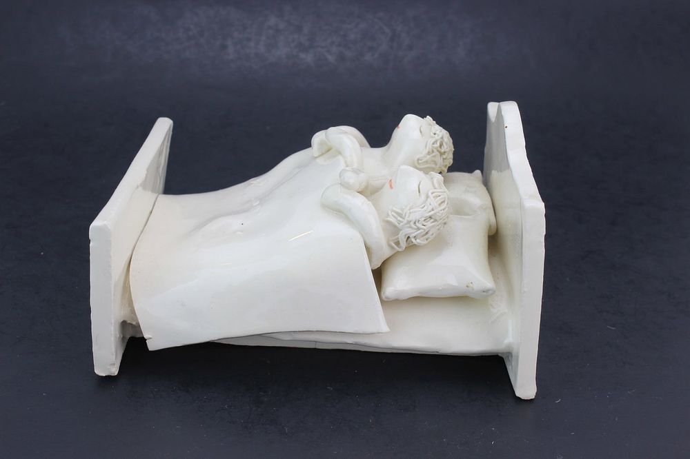 Lot 280: Solveig Cox White Pottery Figural Bed Sculpture