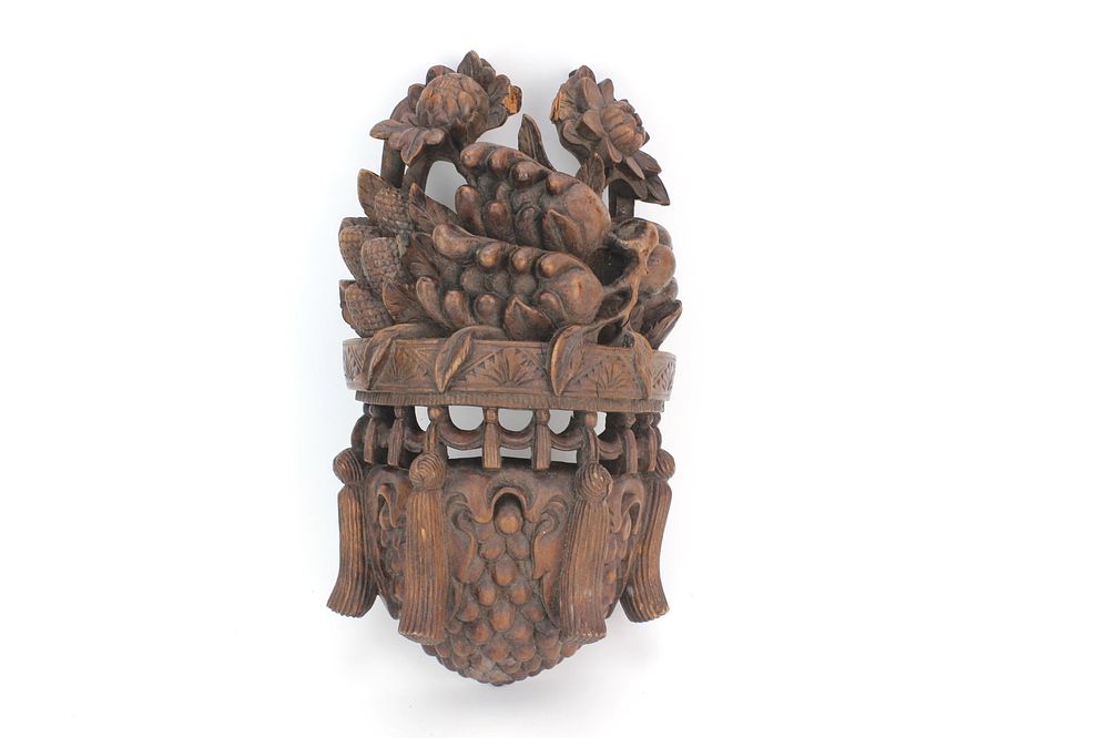 Lot 286: Chinese Carved Wood Fruit Decoration