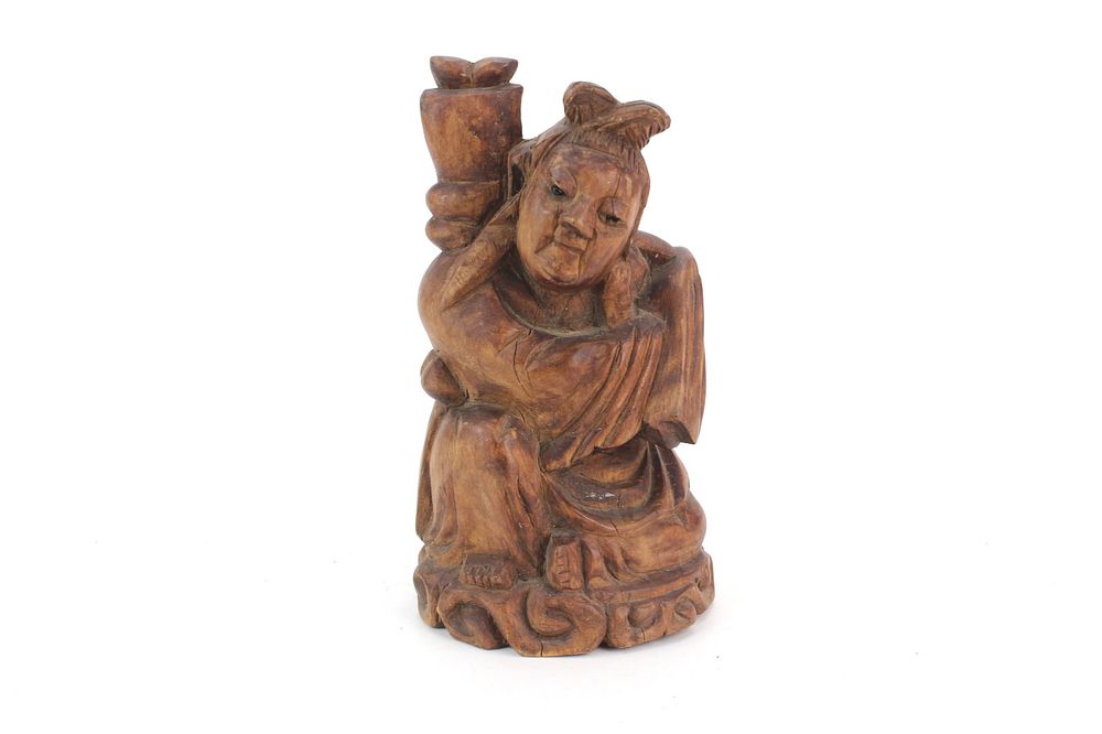 Lot 287: Chinese Carved Wood Figure Statue