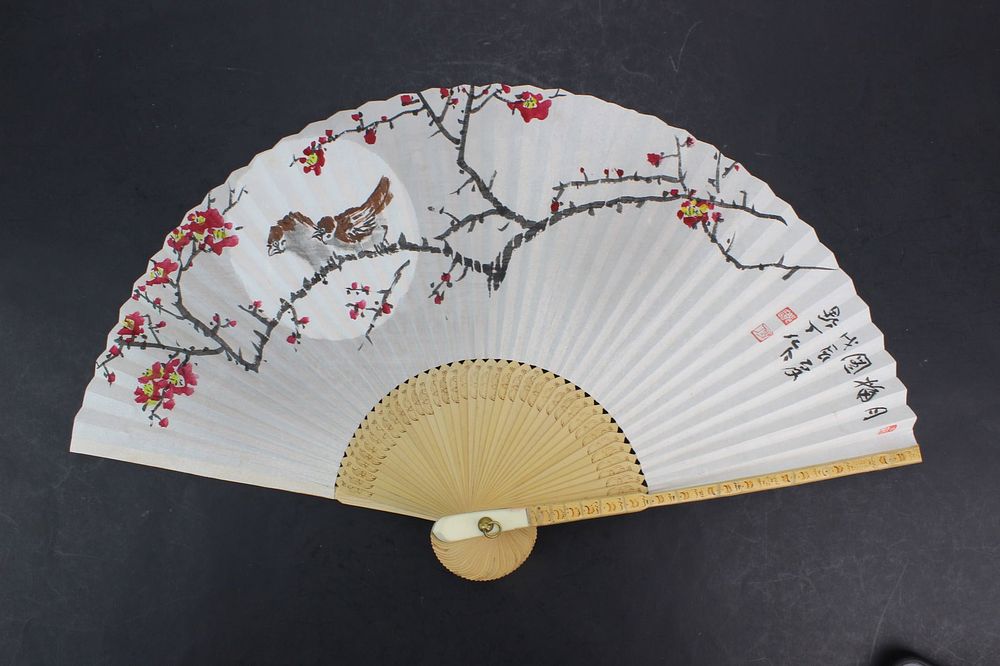 Lot 298: Korean Watercolor Fan by Gwak Kwonok
