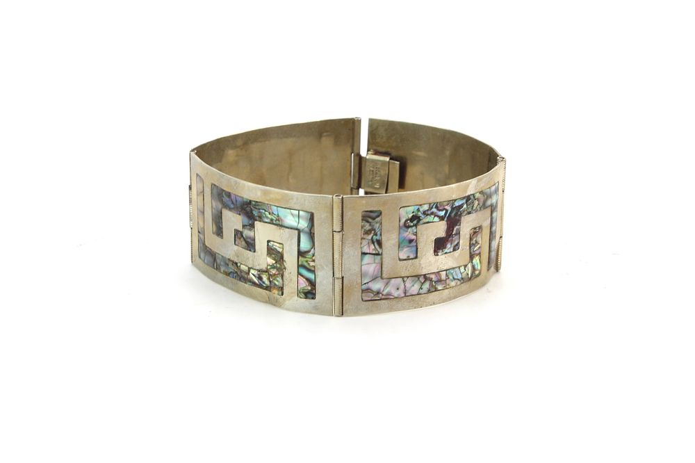 Lot 319: Mexican Abalone Inlay Bracelet